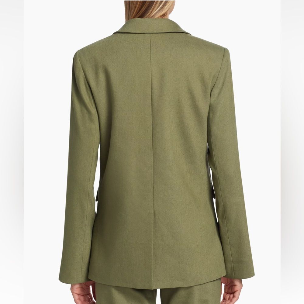 Veronica Beard Sevi Linen-Blend Blazer in Bright Army Size 8 NWT - Picture 6 of 9